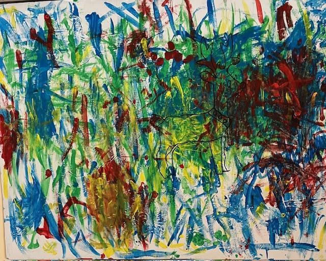 1 åringenes maleri av det samiske flagget - Klikk for stort bilde