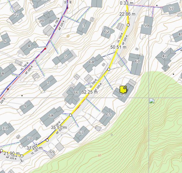 Kartutsnitt som viser hvor hvor vi skal grave - Klikk for stort bilde