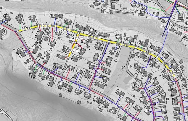 Kartutsnitt hvor området gjelder er markert med gult - Klikk for stort bilde