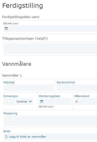 Bilde av ferdigstillingsskjemaet som skal fylles ut. - Klikk for stort bilde